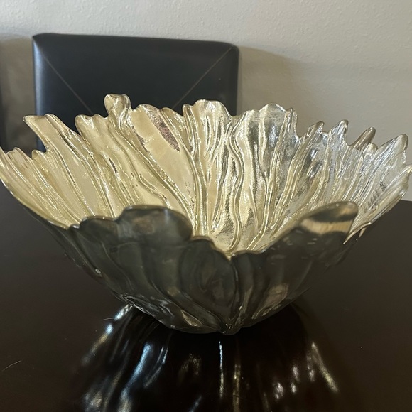 Ardacam Silver Design Turkish Large Oval Glass Bowl - Picture 1 of 5